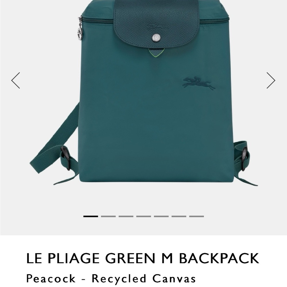 Longchamp Le Pliage Green M Backpack -  Peacock (Teal) - Picture 8 of 13